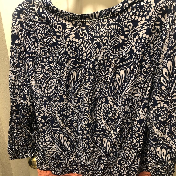 St Johns Bay Ladies Blouse, Large, Paisley, Blue - Picture 2 of 3